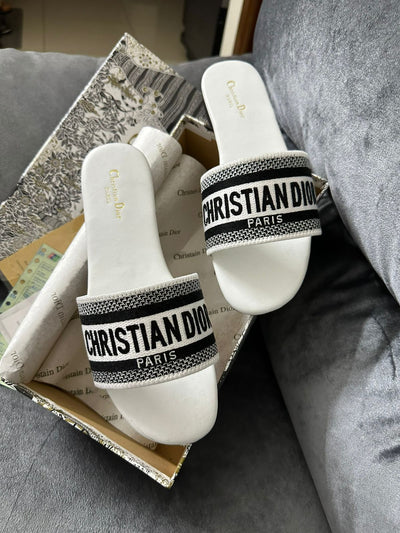 Luxury Brand D-io_r embroidered Slipper for women