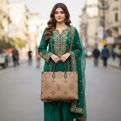 Luxury Brand L-V Lou-is Vui-tton OnTheGo GM – Monogram Brown Shoulder Bag for Women