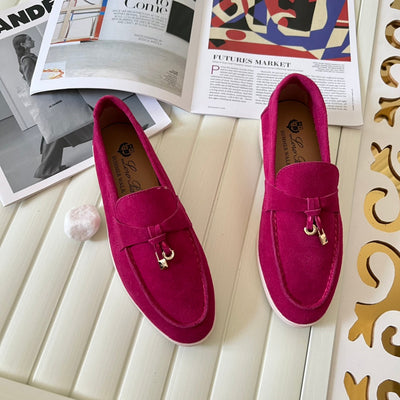 Loro Piana the iconic Summer Charms Walk Loafers for Unisex (Male and Female) Fuchsia Colour Pre Order