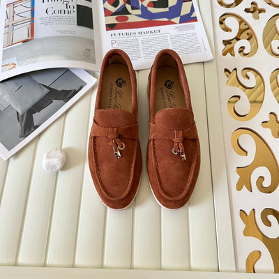Loro Piana the iconic Summer Charms Walk Loafers for Unisex (Male and Female) Dusty Orange Colour Pre Order