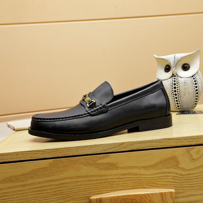 GG Matte Black Leather Shoes for Men Pre Order