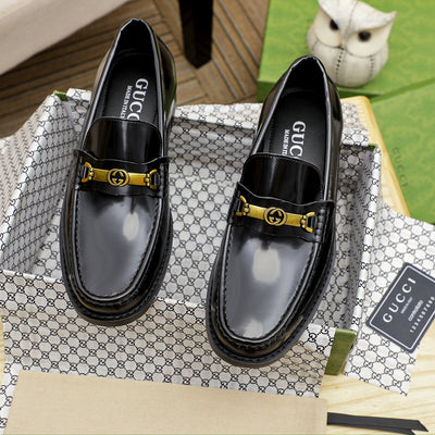 GG Black Leather Shoes for Men Pre Order