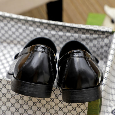 GG Black Leather Shoes for Men Pre Order