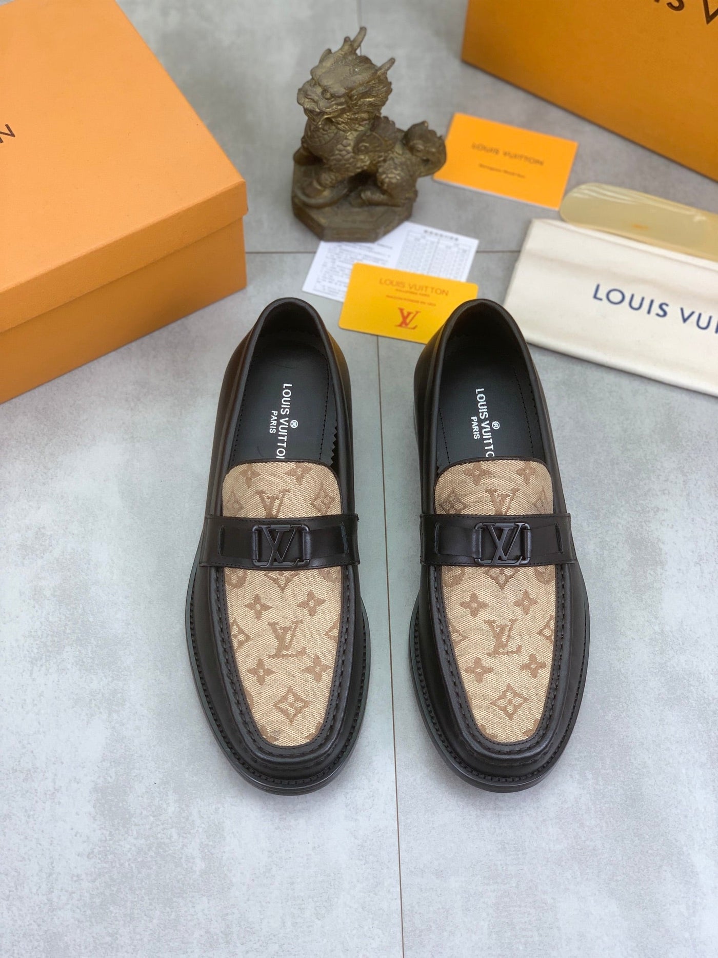 Luxury Brand L-V  Lo-uis Vui-tton  Leather Business Shoes for Men (Pre Order)