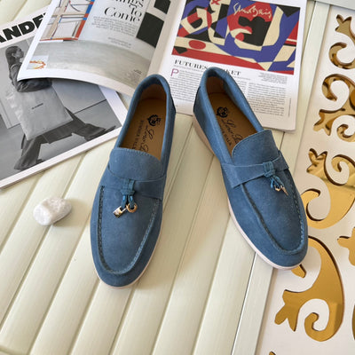 Loro Piana the iconic Summer Charms Walk Loafers for Unisex (Male and Female) Blue Fluorite Colour Pre Order
