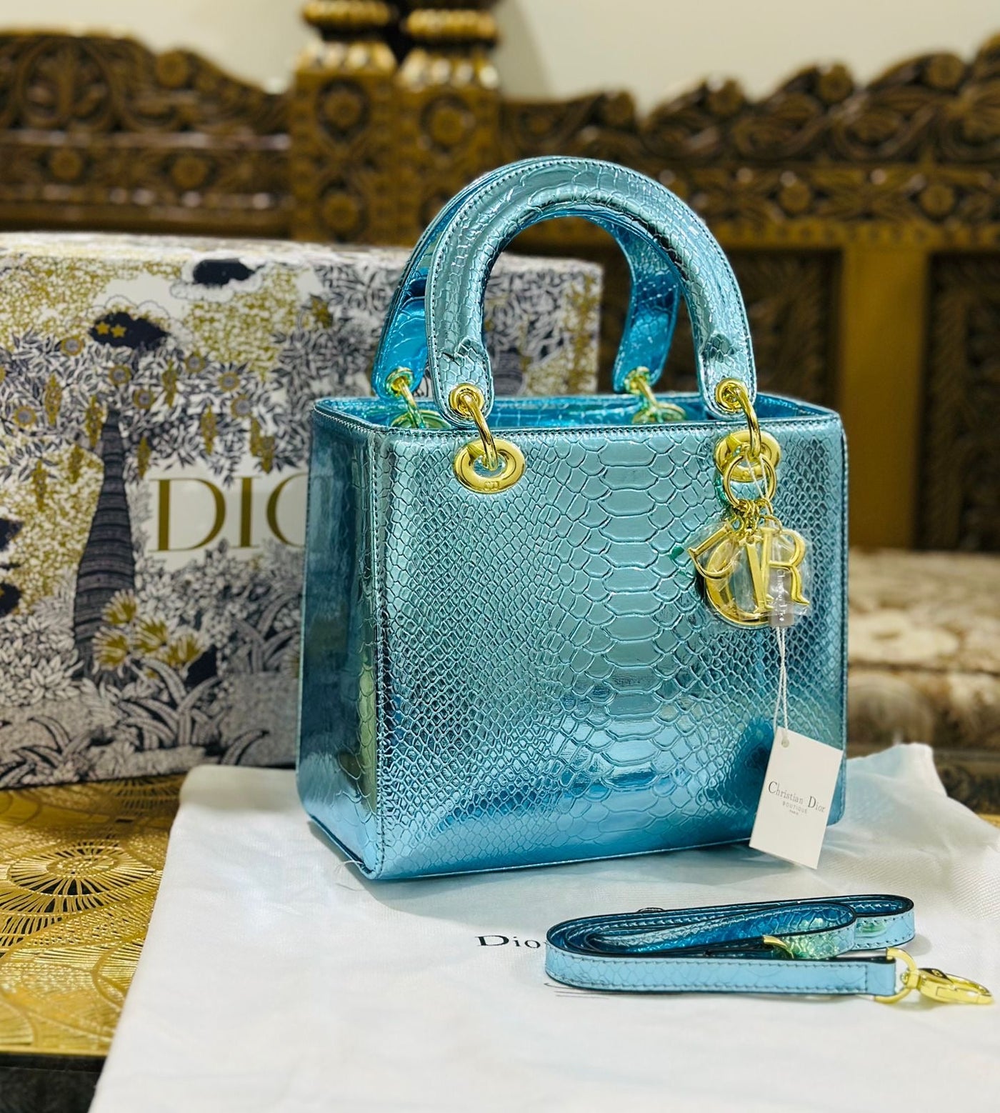 Designer Brand CD Cris-tian Di-or Lady bag Metallic Colours Hand bag for Women