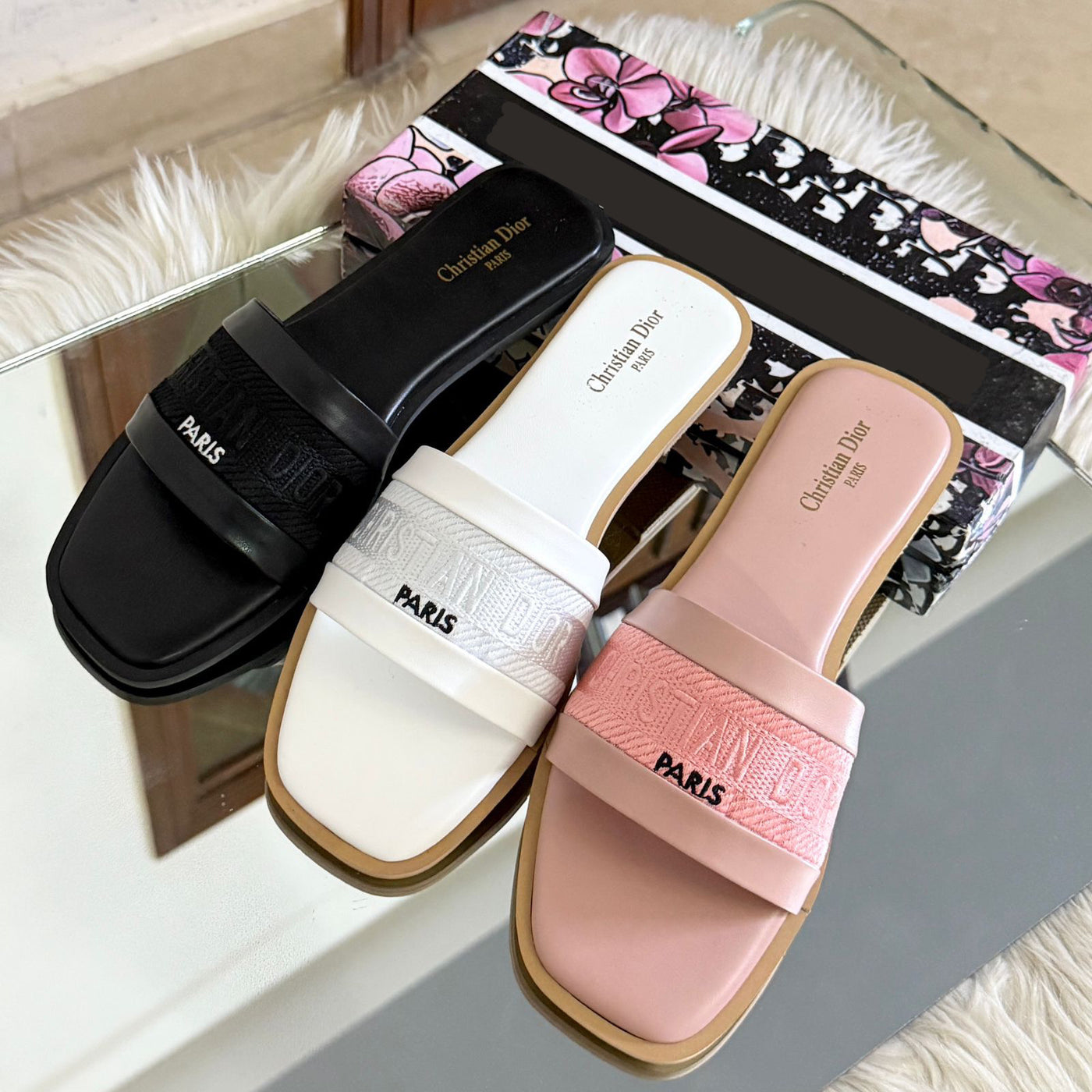 Famous brand D-I-or slipper for women