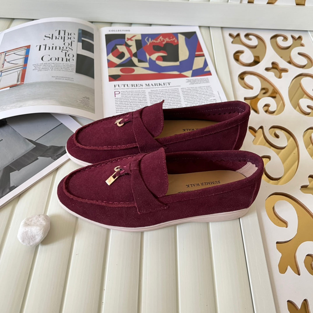 Loro Piana the iconic Summer Charms Walk Loafers for Unisex (Male and Female) Bright Amaranth Colour Pre Order