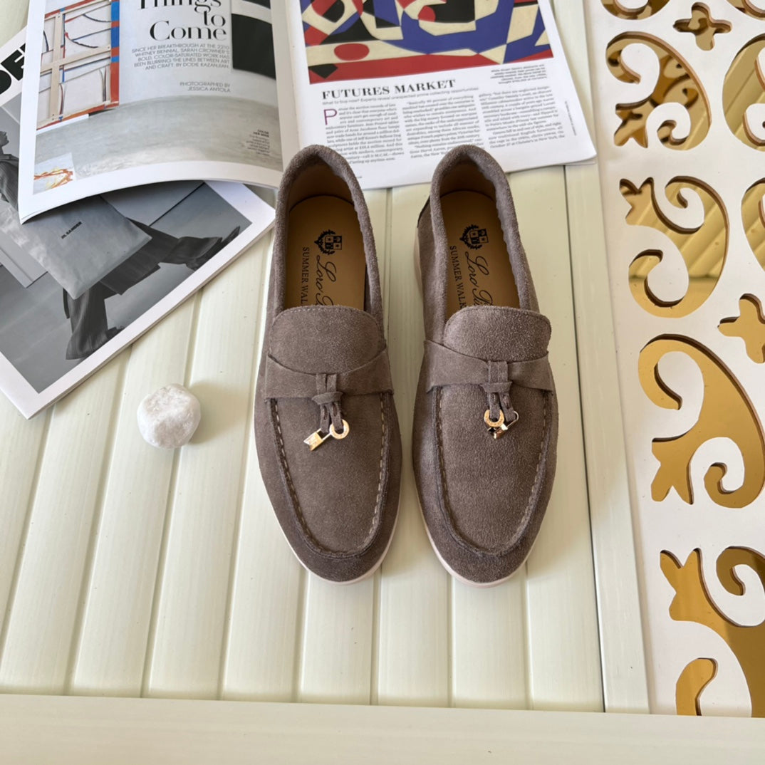 Loro Piana the iconic Summer Charms Walk Loafers for Unisex (Male and Female) Koala Colour Pre Order
