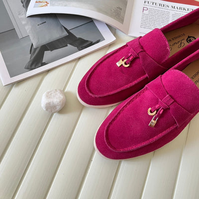 Loro Piana the iconic Summer Charms Walk Loafers for Unisex (Male and Female) Fuchsia Colour Pre Order