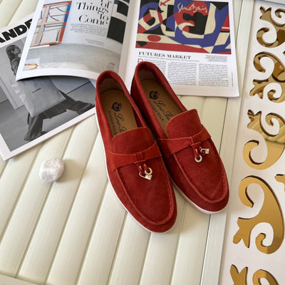 Loro Piana the iconic Summer Charms Walk Loafers for Unisex (Male and Female) Dried Red Colour Pre Order 45
