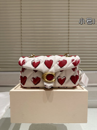 Luxury Brand Co-ach Tabby 20 Quilted with Heart Prints Shoulder Bag (Pre Order)