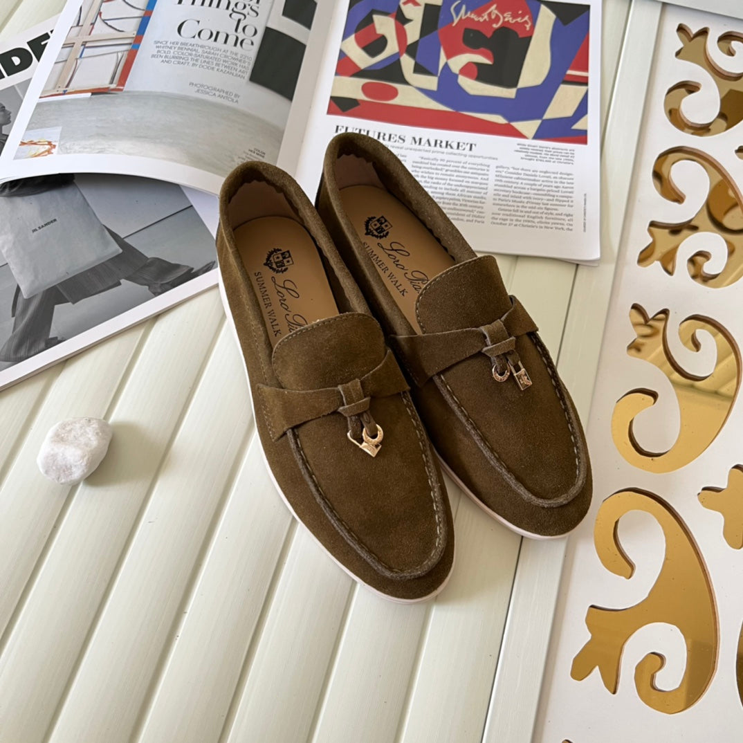 Loro Piana the iconic Summer Charms Walk Loafers for Unisex (Male and Female) Olive Green Colour Pre Order 45