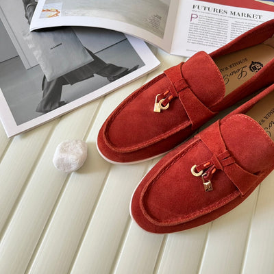 Loro Piana the iconic Summer Charms Walk Loafers for Unisex (Male and Female) Dried Red Colour Pre Order