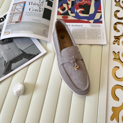 Loro Piana the iconic Summer Charms Walk Loafers for Unisex (Male and Female) Puddle Grey Colour Pre Order