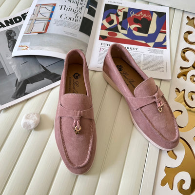 Loro Piana the iconic Summer Charms Walk Loafers for Unisex (Male and Female) Noisette Rose Colour Pre Order