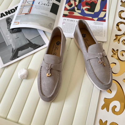 Loro Piana the iconic Summer Charms Walk Loafers for Unisex (Male and Female) Puddle Grey Colour Pre Order