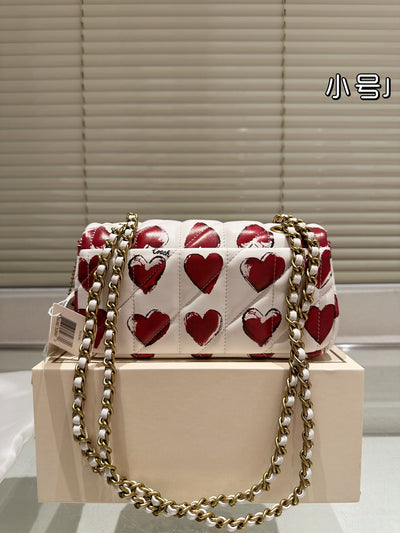 Luxury Brand Co-ach Tabby 20 Quilted with Heart Prints Shoulder Bag (Pre Order)