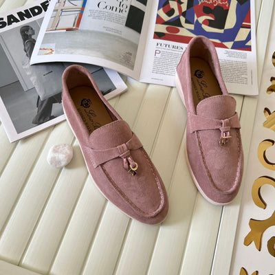 Loro Piana the iconic Summer Charms Walk Loafers for Unisex (Male and Female) Noisette Rose Colour Pre Order