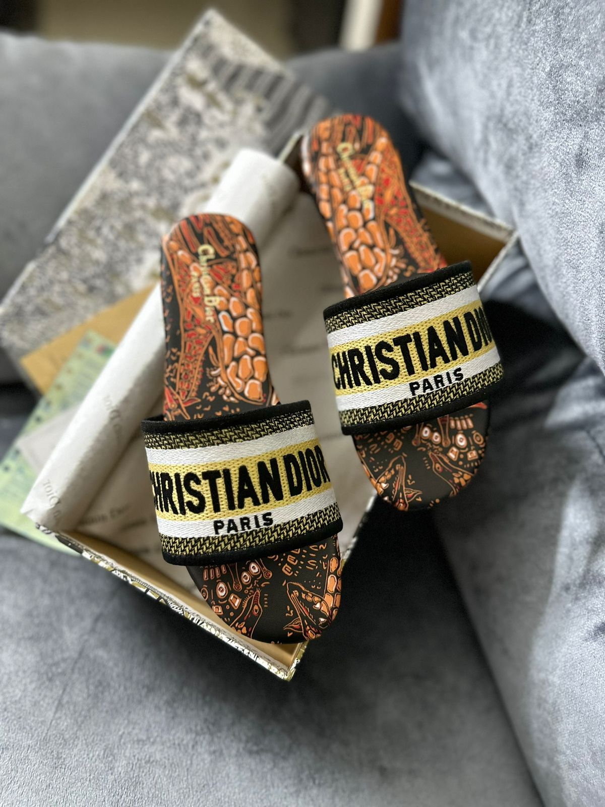 Luxury Brand D-io_r embroidered Slipper for women