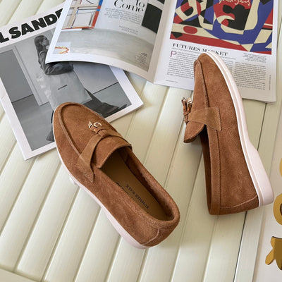 Loro Piana the iconic Summer Charms Walk Loafers for Unisex (Male and Female) Dark Honey Colour Pre Order