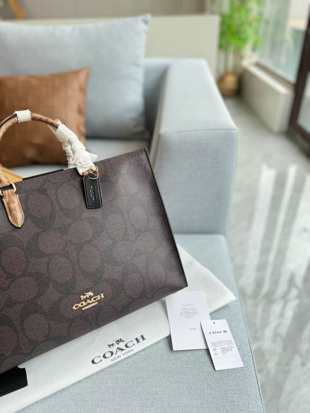 Coach Maggie Tote Bag In Blocked Signature Canvas (Pre order)