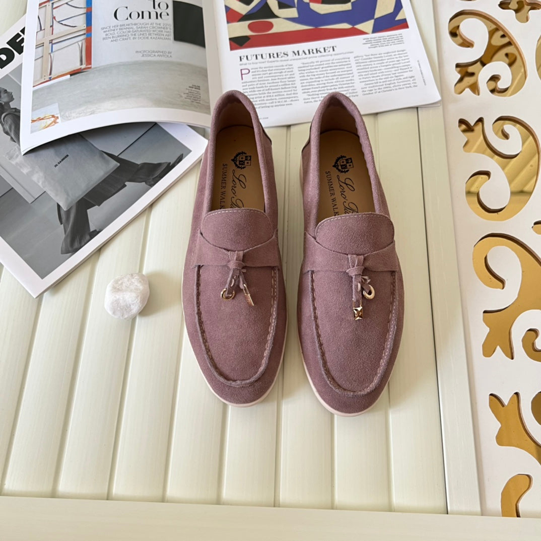 Loro Piana the iconic Summer Charms Walk Loafers for Unisex (Male and Female) Deep Plum Brown Colour Pre Order