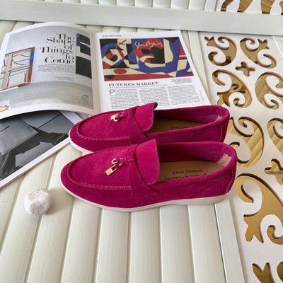 Loro Piana the iconic Summer Charms Walk Loafers for Unisex (Male and Female) Fuchsia Colour Pre Order