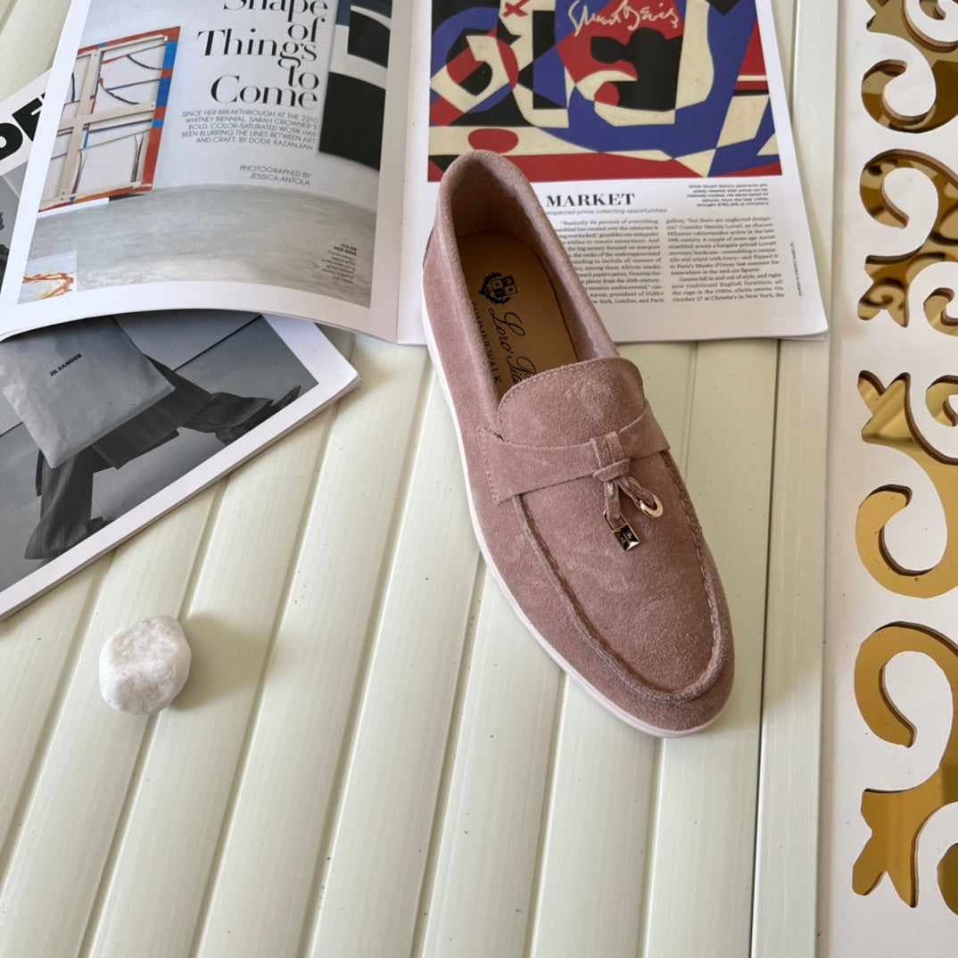 Loro Piana the iconic Summer Charms Walk Loafers for Unisex (Male and Female) Pink Sand Colour Pre Order
