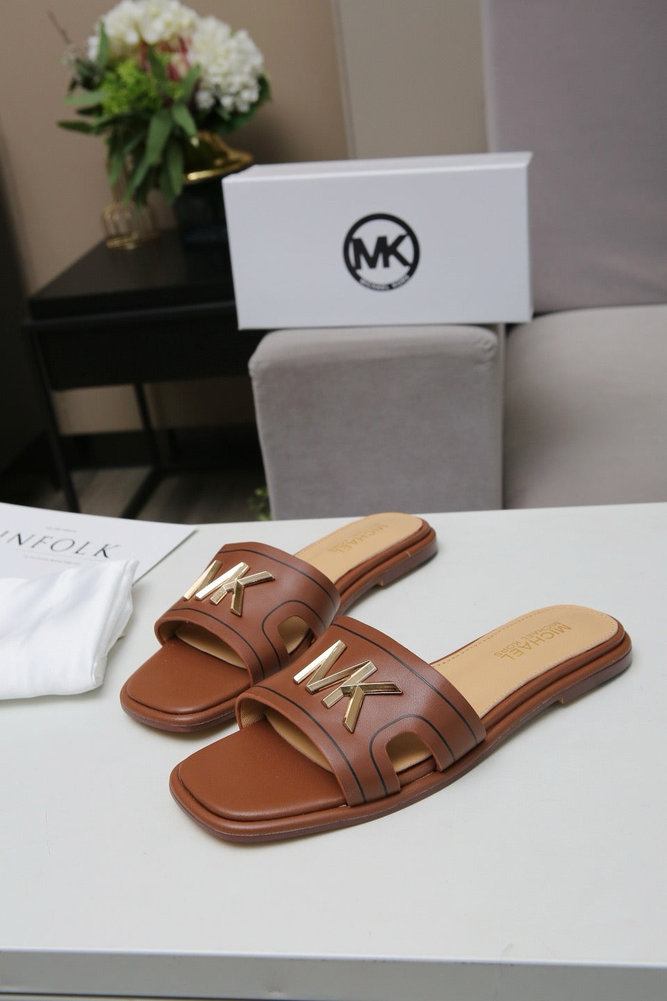 Famous Brand MK Mich-ael Ko-rs Imported Slippers for Women