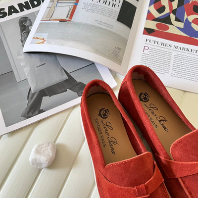 Loro Piana the iconic Summer Charms Walk Loafers for Unisex (Male and Female) Dried Red Colour Pre Order