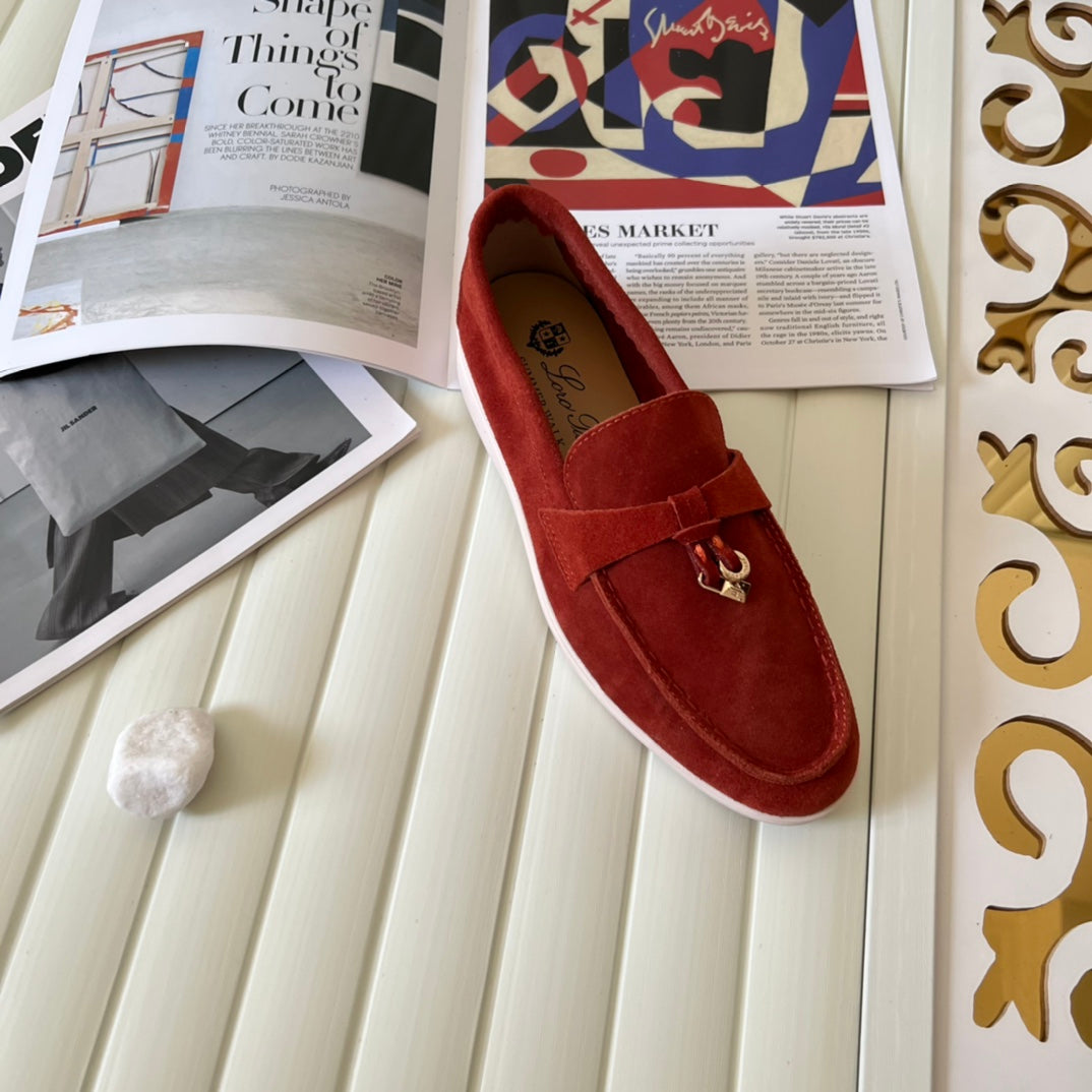Loro Piana the iconic Summer Charms Walk Loafers for Unisex (Male and Female) Dried Red Colour Pre Order