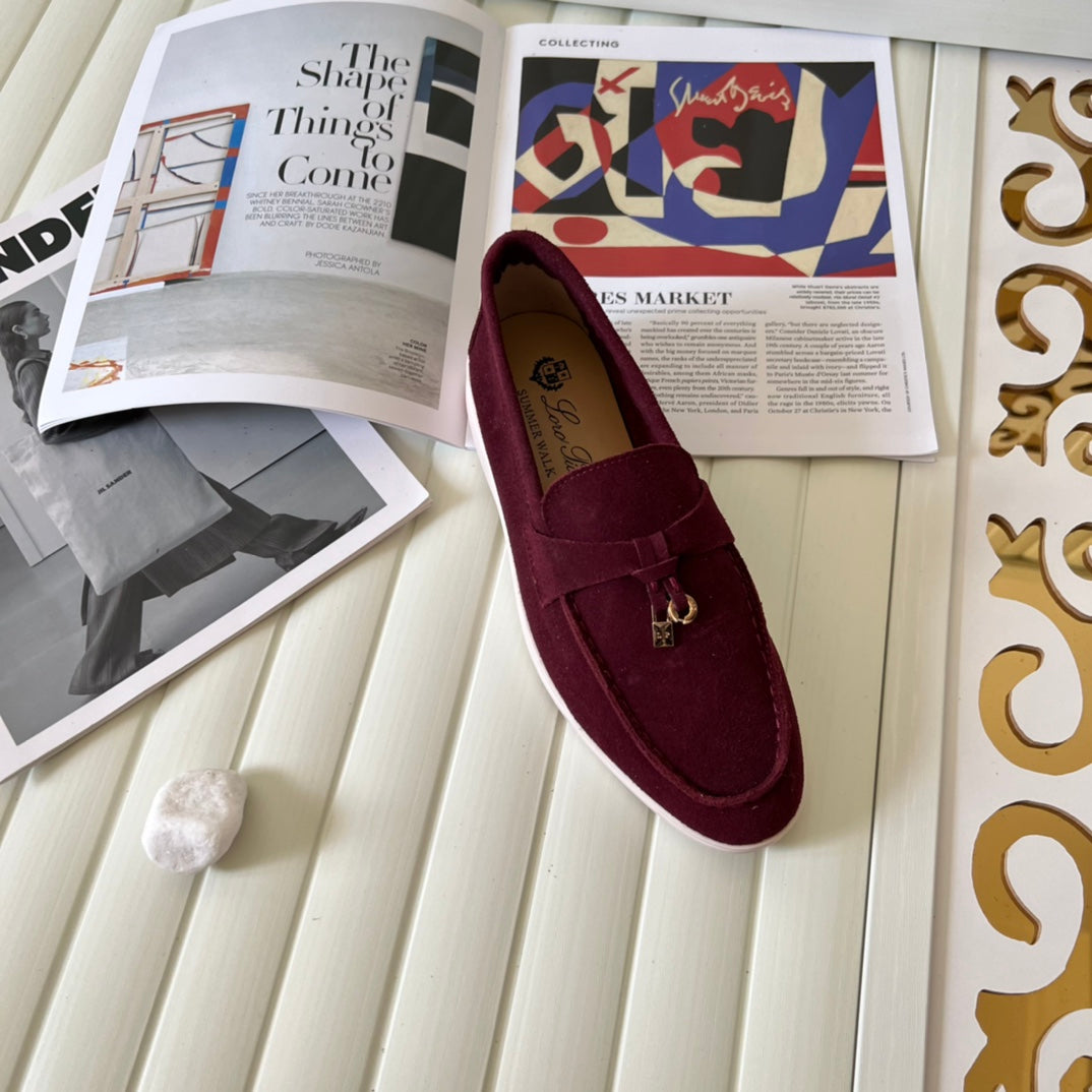 Loro Piana the iconic Summer Charms Walk Loafers for Unisex (Male and Female) Bright Amaranth Colour Pre Order