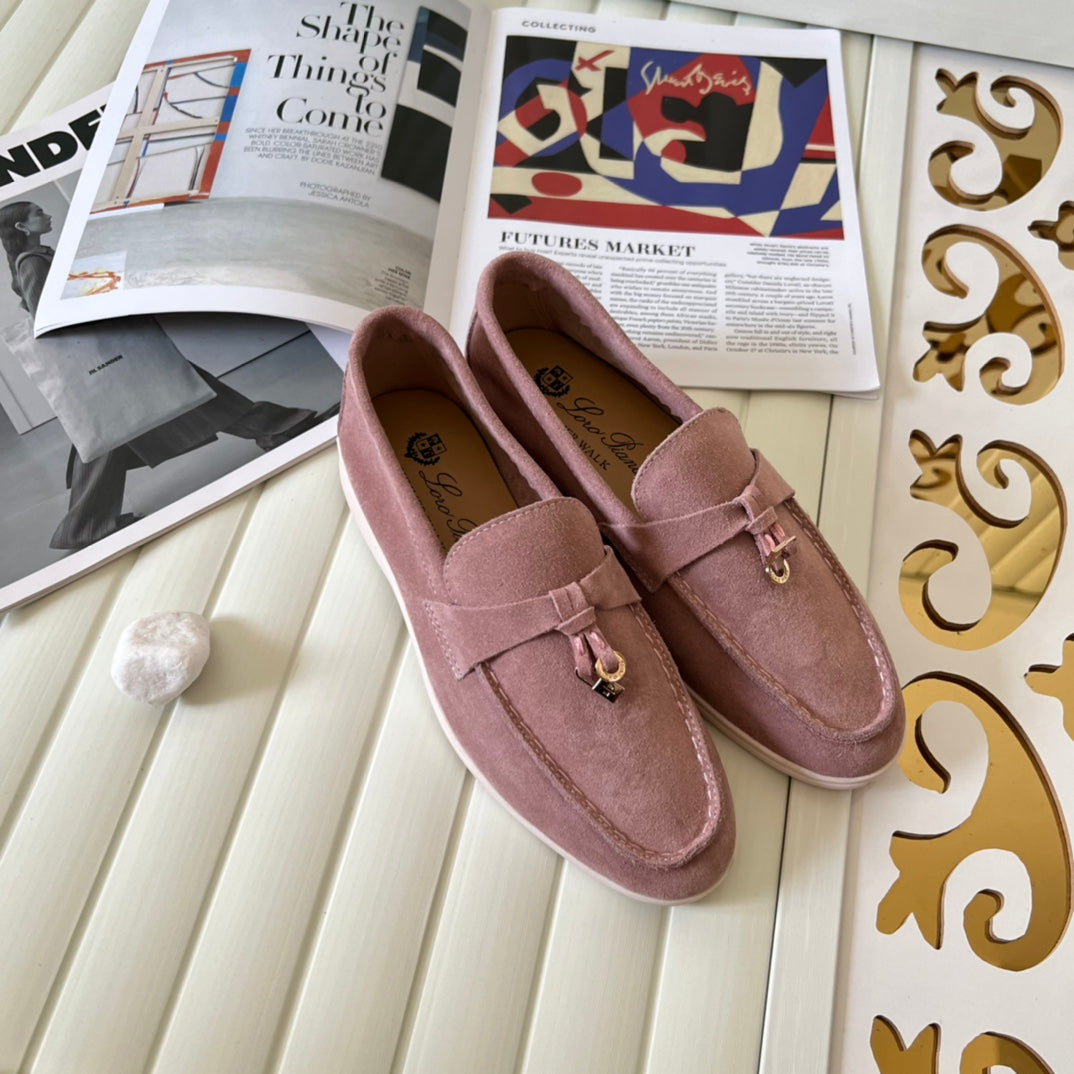 Loro Piana the iconic Summer Charms Walk Loafers for Unisex (Male and Female) Noisette Rose Colour Pre Order