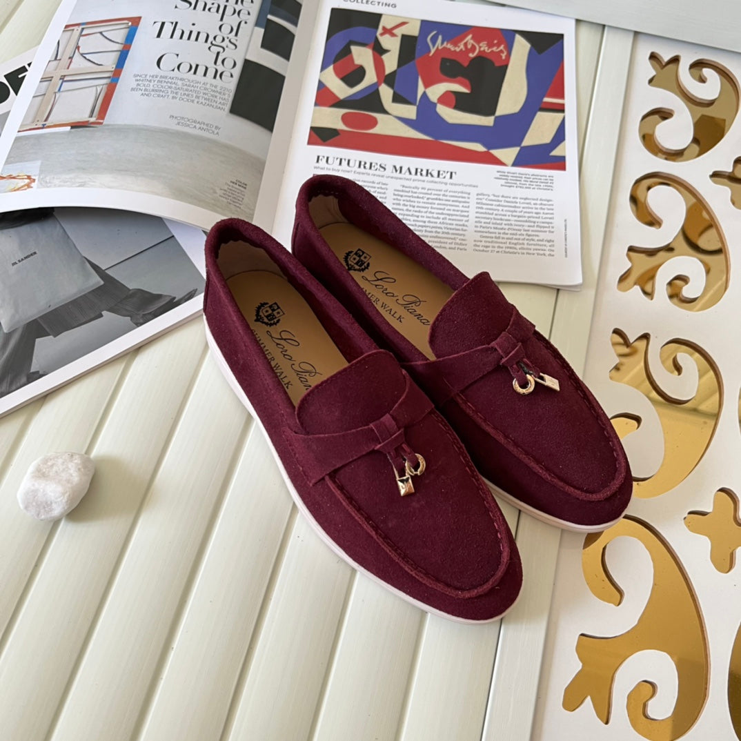 Loro Piana the iconic Summer Charms Walk Loafers for Unisex (Male and Female) Bright Amaranth Colour Pre Order 45