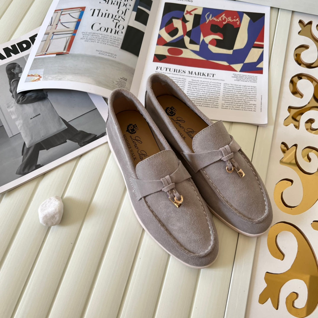 Loro Piana the iconic Summer Charms Walk Loafers for Unisex (Male and Female) Puddle Grey Colour Pre Order 45