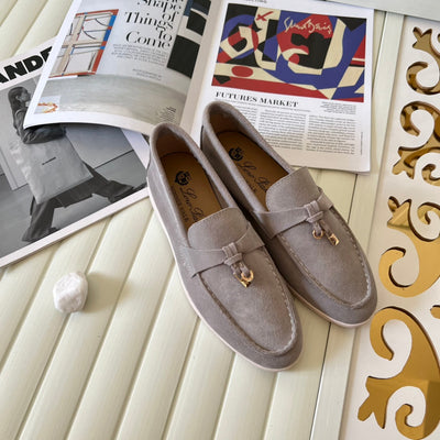 Loro Piana the iconic Summer Charms Walk Loafers for Unisex (Male and Female) Puddle Grey Colour Pre Order 45