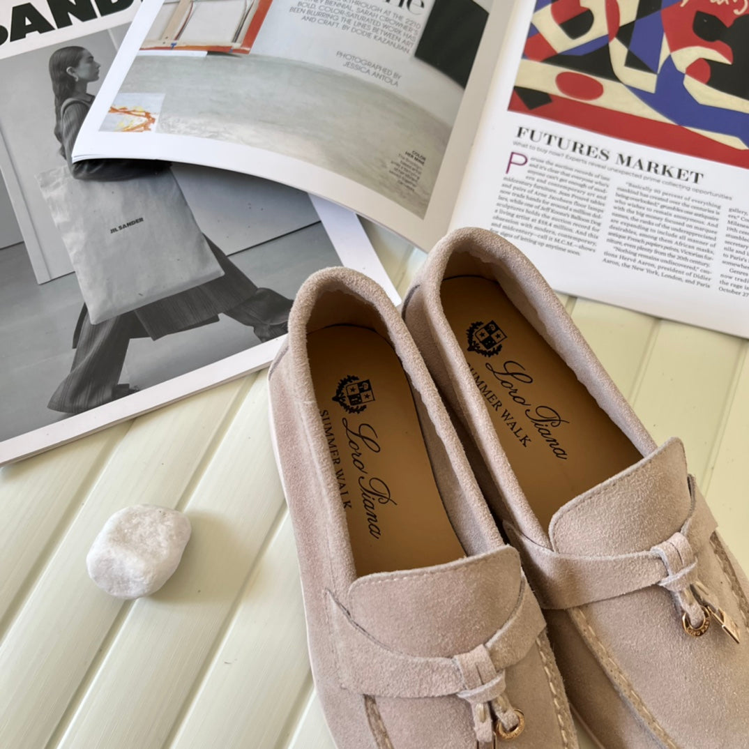 Loro Piana the iconic Summer Charms Walk Loafers for Unisex (Male and Female) Beige Colour Pre Order