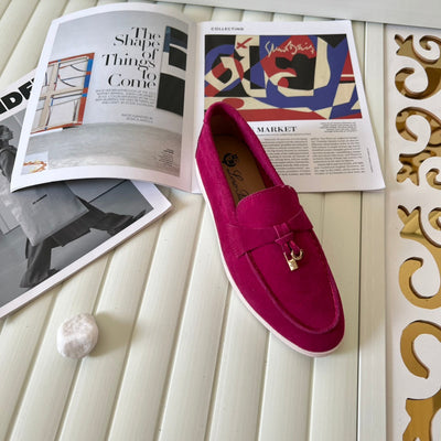 Loro Piana the iconic Summer Charms Walk Loafers for Unisex (Male and Female) Fuchsia Colour Pre Order