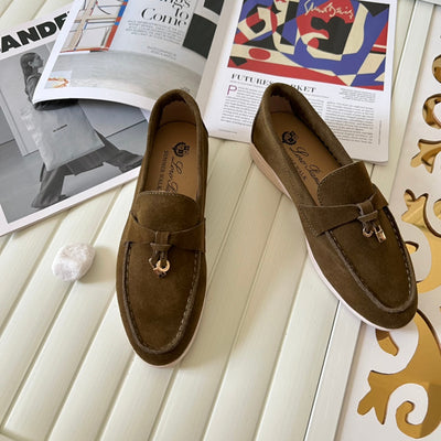 Loro Piana the iconic Summer Charms Walk Loafers for Unisex (Male and Female) Olive Green Colour Pre Order