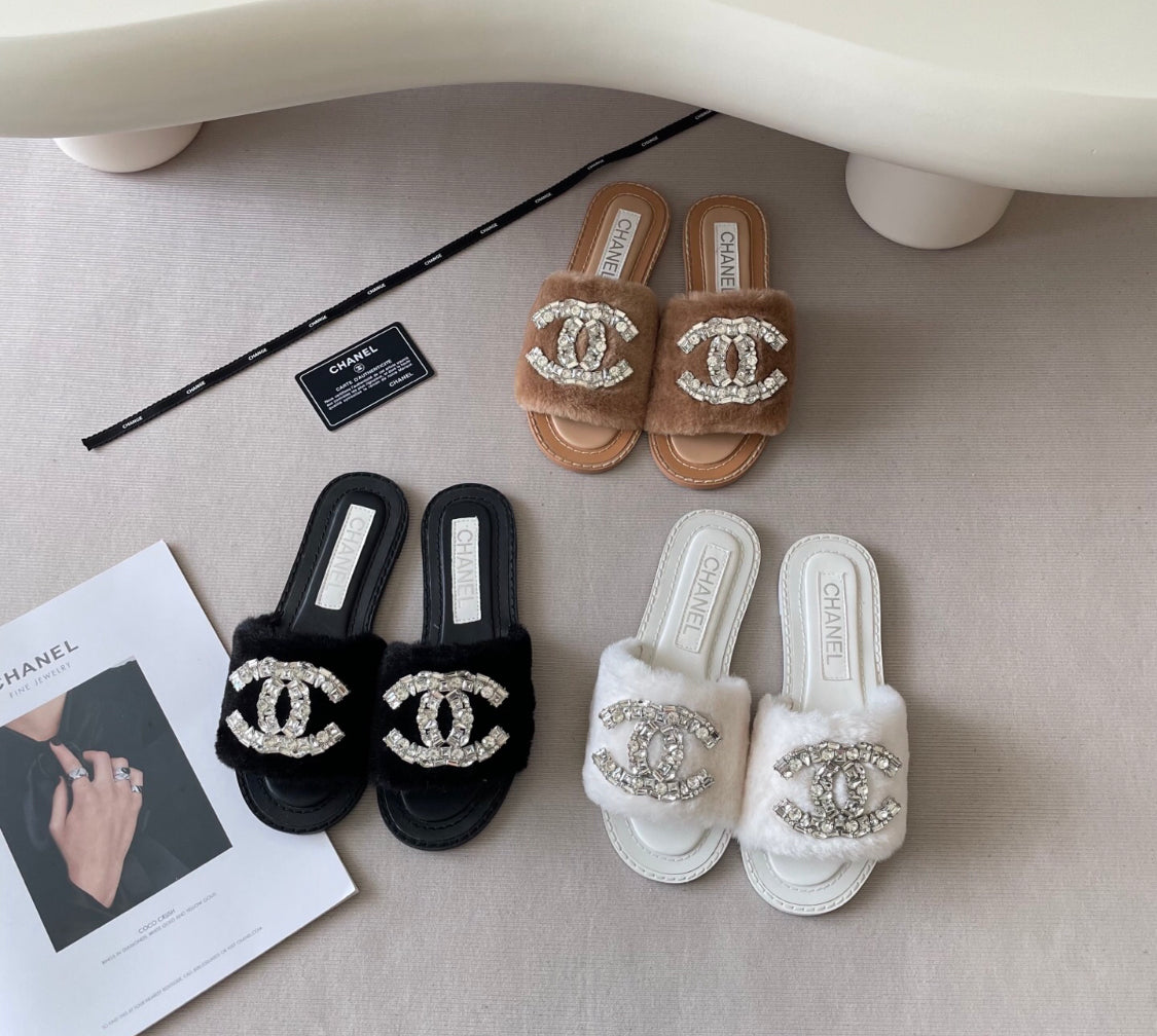 Fashion Brand Cha-nnel slipper for women