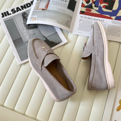 Loro Piana the iconic Summer Charms Walk Loafers for Unisex (Male and Female) Puddle Grey Colour Pre Order