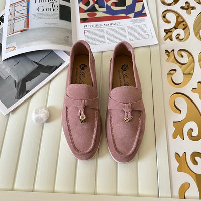 Loro Piana the iconic Summer Charms Walk Loafers for Unisex (Male and Female) Noisette Rose Colour Pre Order 45