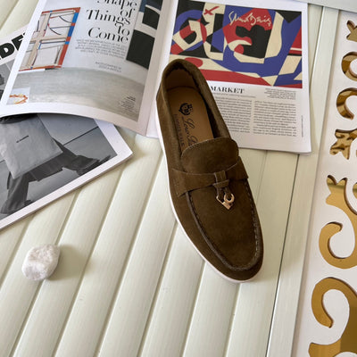 Loro Piana the iconic Summer Charms Walk Loafers for Unisex (Male and Female) Olive Green Colour Pre Order