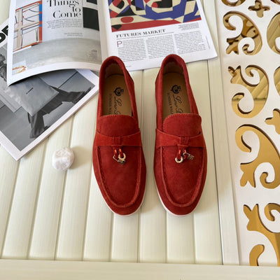 Loro Piana the iconic Summer Charms Walk Loafers for Unisex (Male and Female) Dried Red Colour Pre Order