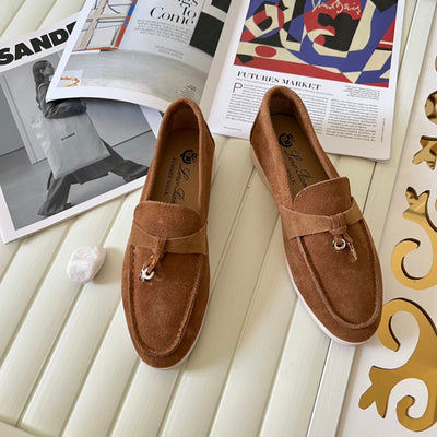 Loro Piana the iconic Summer Charms Walk Loafers for Unisex (Male and Female) Dark Honey Colour Pre Order