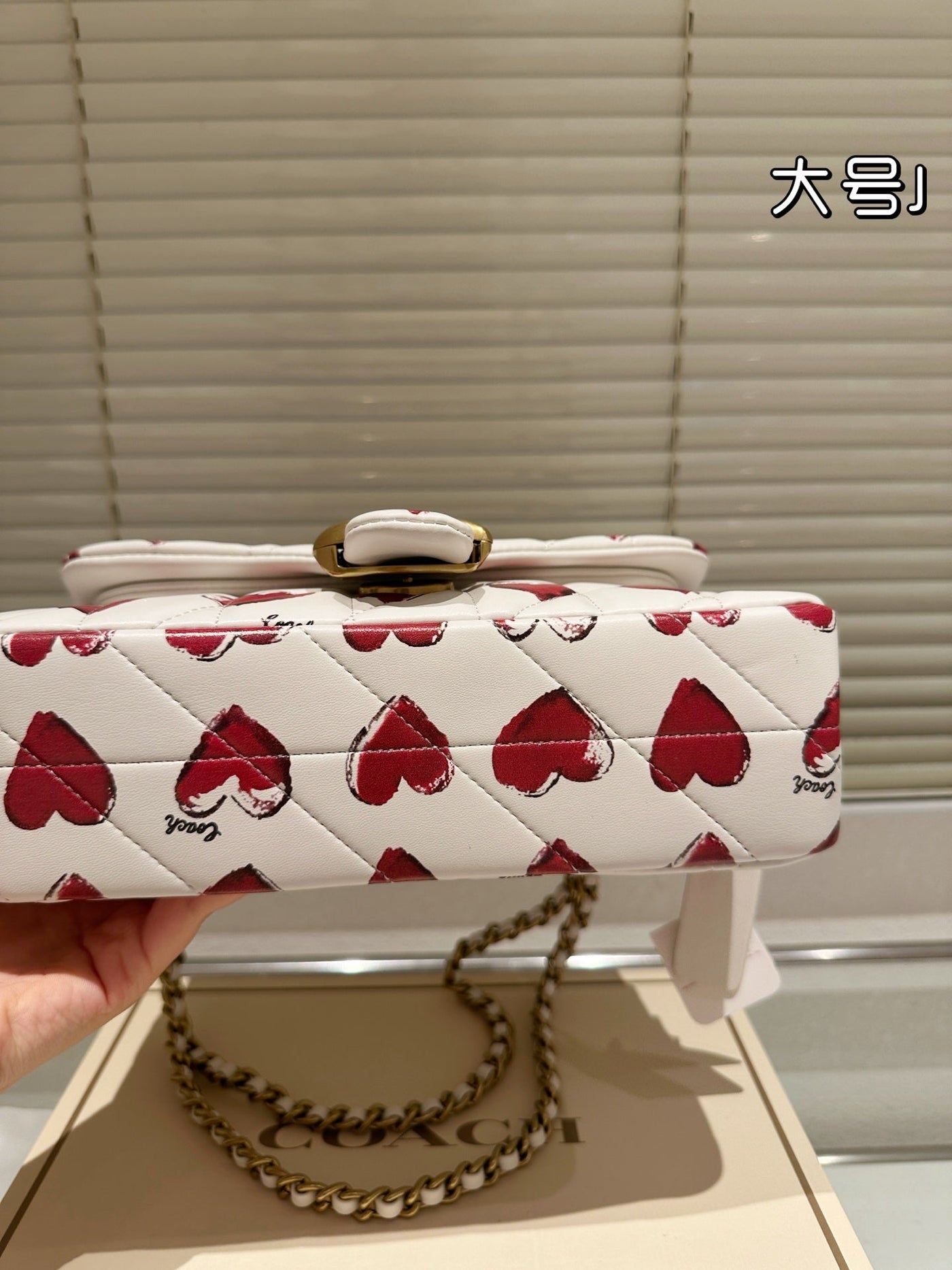 Luxury Brand Co-ach Tabby 20 Quilted with Heart Prints Shoulder Bag (Pre Order)