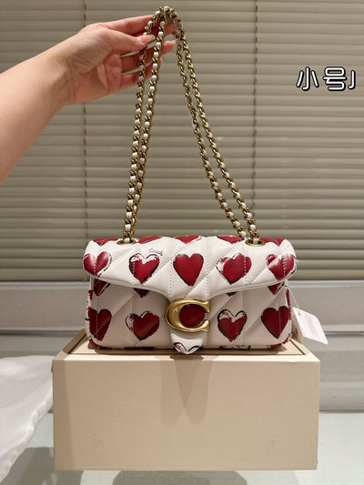 Luxury Brand Co-ach Tabby 20 Quilted with Heart Prints Shoulder Bag (Pre Order)