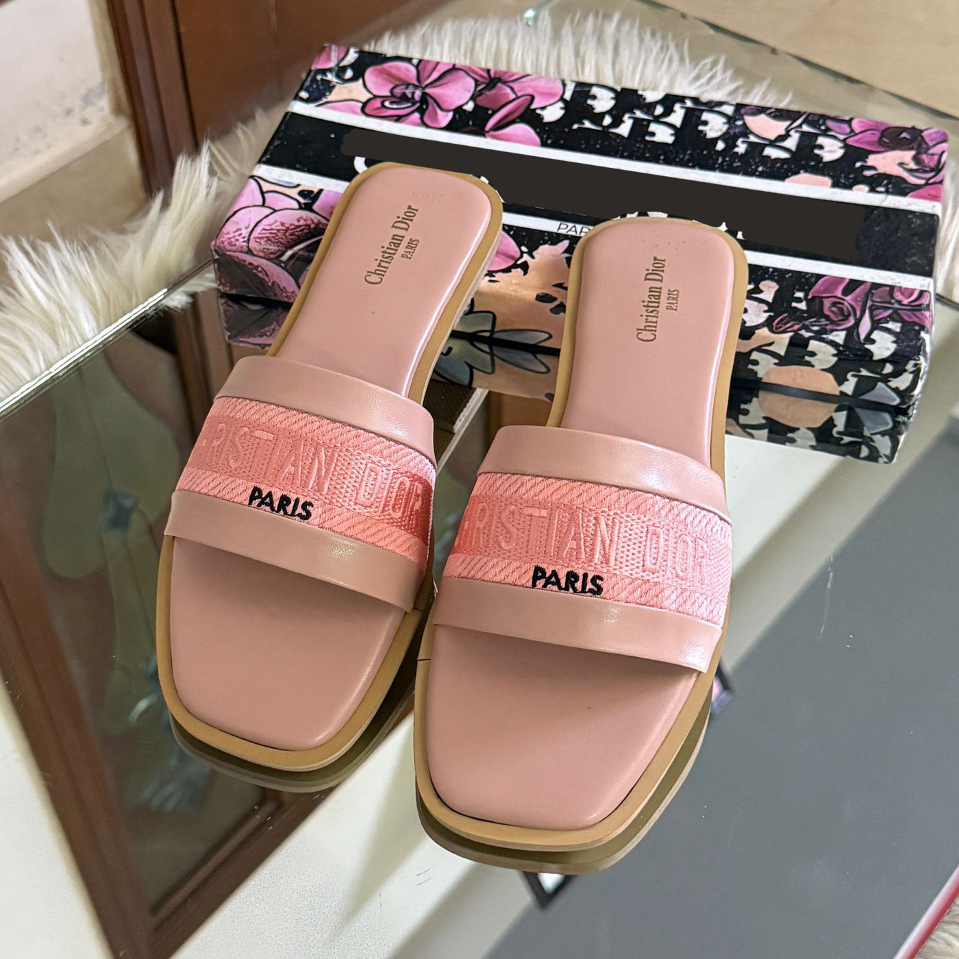 Famous brand D-I-or slipper for women