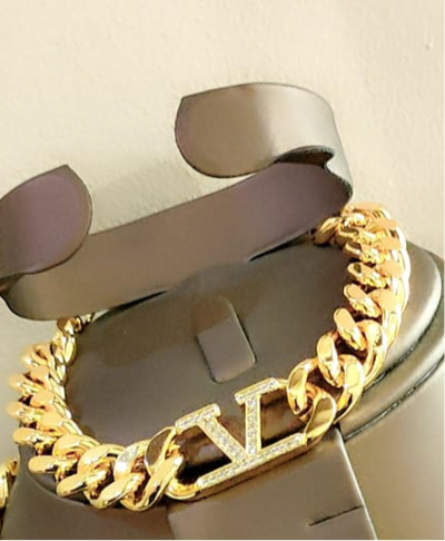 Famous Brand L-V Necklace and Bracelet set for women